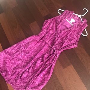 Loft Pink cheetah print wrap dress